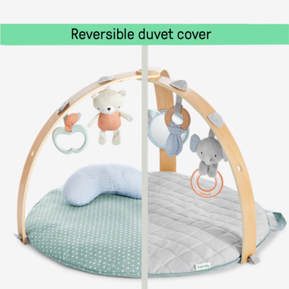 Reversible Baby Play Gym - Mint Green & Light Gray
